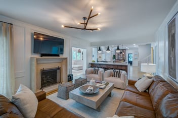 Open concept living room and kitchen remodel by Silver Oak Remodel in Brookfield, GA