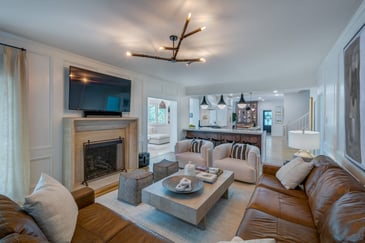 Open concept living room and kitchen remodel by Silver Oak Remodel in Brookfield, GA