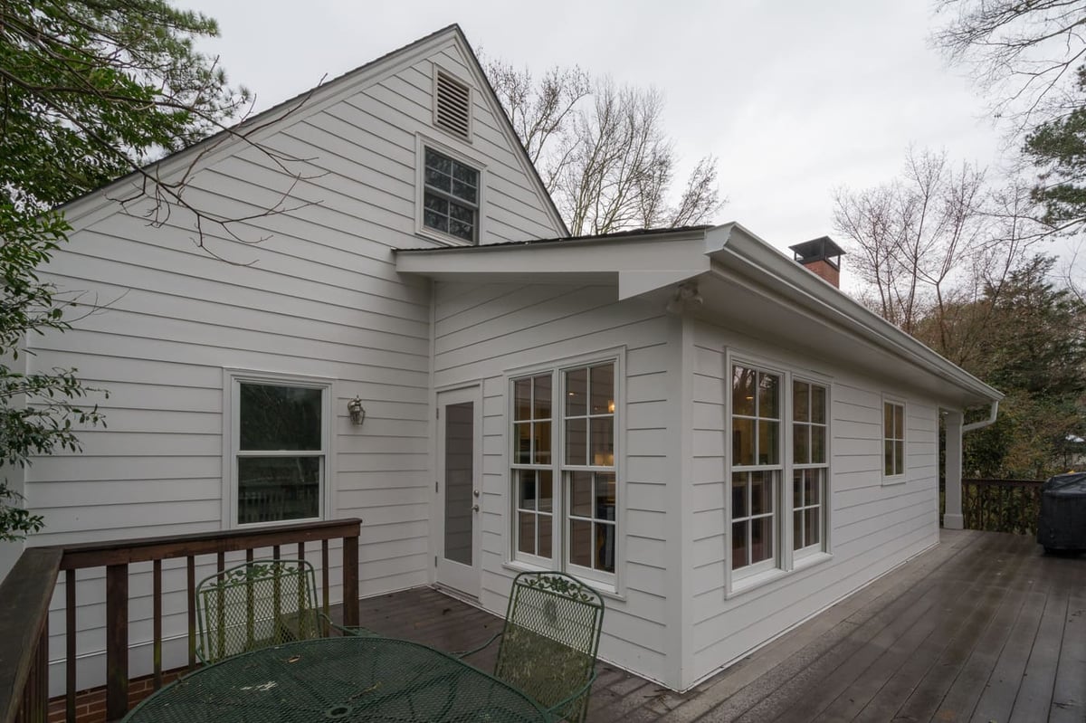 Side view of completed home addition in Atlanta custom build by Silver Oak Remodeling
